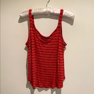 Splendid red and navy striped flowy crop tank, M
